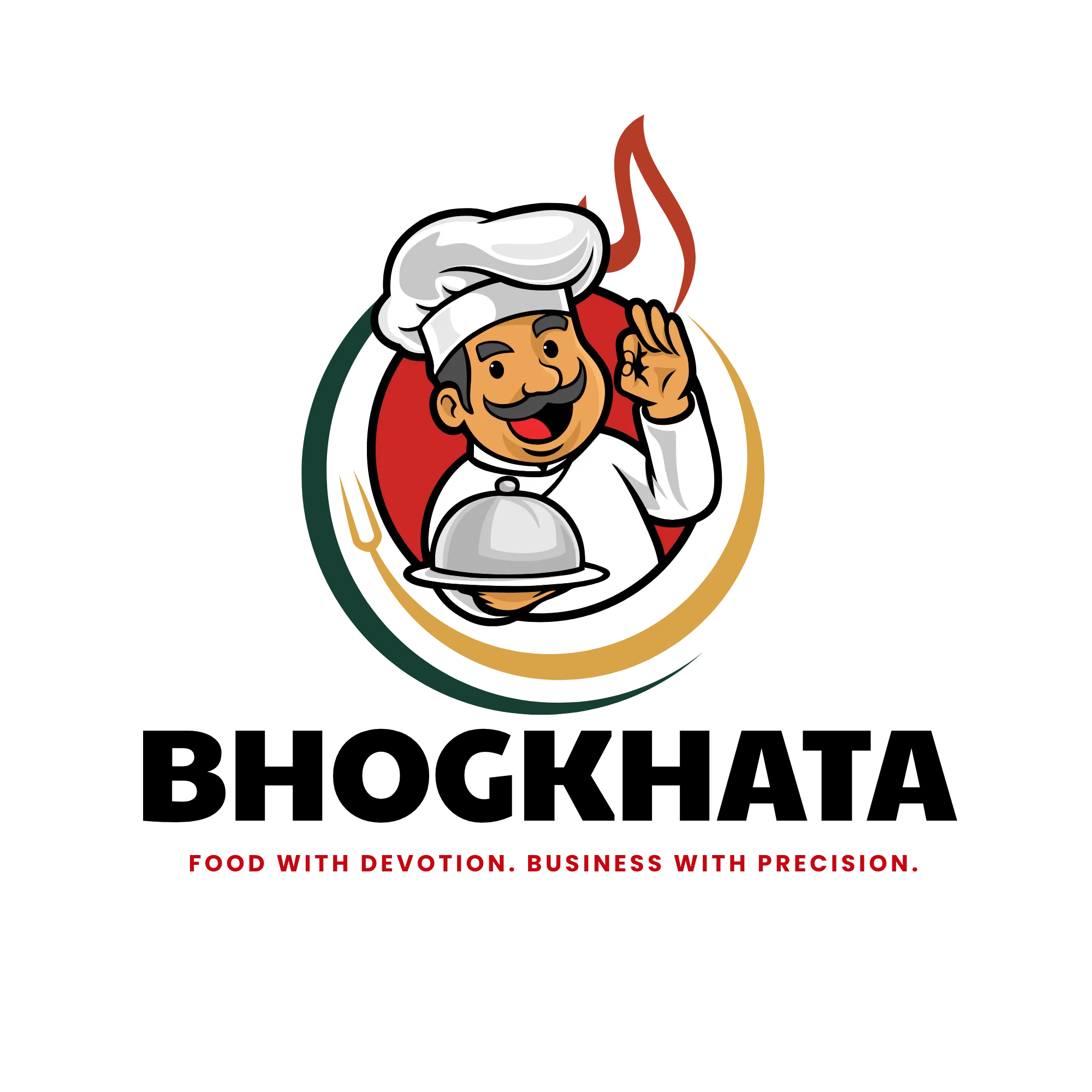 BhogKhata logo: chef serving food